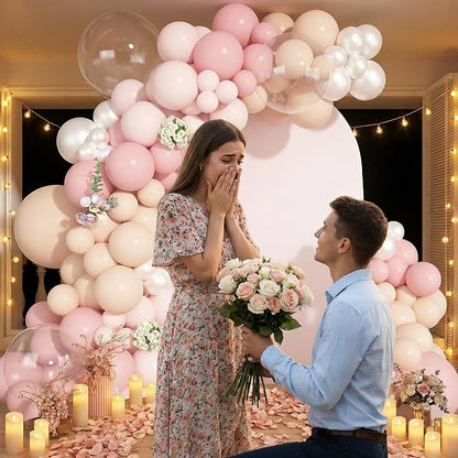 Vintage Pearl Pink Balloon Arch Kit 149 Pieces, Blush White Balloon Garland Set - Image 9