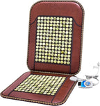 Infrared Heating Pad, Far Infrared Natural Jade Heating Pad, Auto Shut Off, Adjustable Temperature, Gifts for Women/Men/Dad/Mom (Brown, jadeseatback-u)