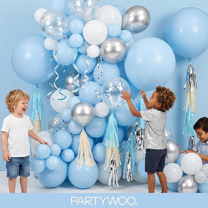 PartyWoo Light Blue Balloons 92pcs Different Sizes of 18 12 10 5 Inch Baby - Image 5