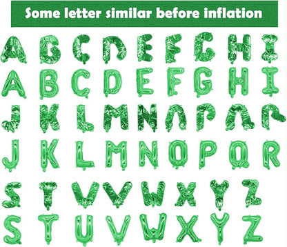 16 Inch Green Letter Balloons Mylar Foil Alphabet Letter A-Z Balloons Set - Image 3