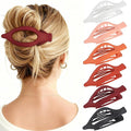 Flat Hair Clips for Women - 6 PCS French Flat Claw Clips Medium Hair Clips for Girls Large Hair Claw Clips for Thick or Thin Hair Strong Hold No Slip Hair Accessories for women (Orange)