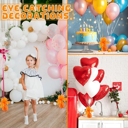 4 Pcs Orange Metallic Balloon Weights Holder Anchors Balloon Holder Weights - Image 4