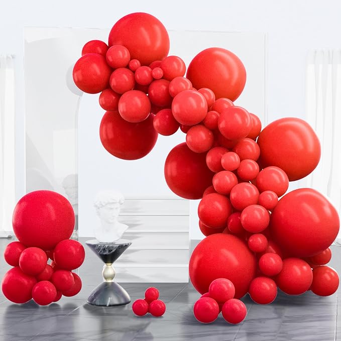 PartyWoo Red Balloons 100pcs Different Sizes of 18 12 10 5 Inch | Balloons by PartyWoo