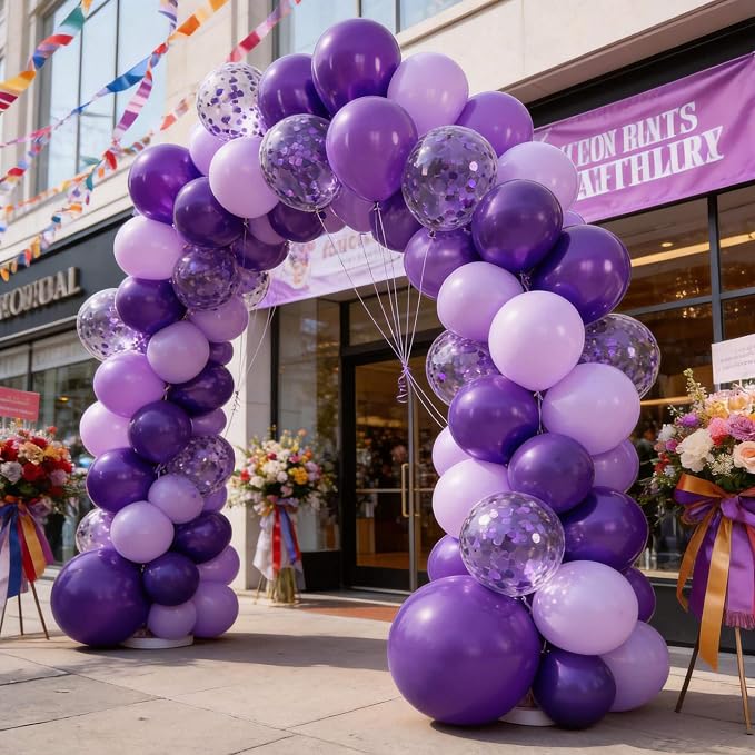 68pcs Purple Balloons 12inch - Image 4