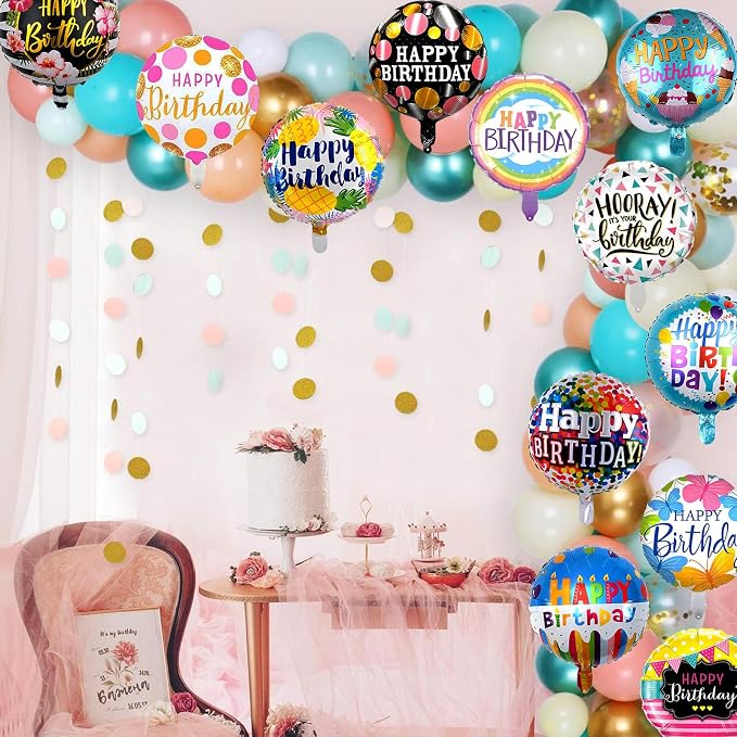 HILAVO 36PCS Happy Birthday Foil Balloons - Image 7