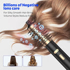 4 in 1 Rotating Hair Dryer Brush Spinning with Detachable Brush(2" & 1.5"),Negative Ionic Brush Blow Dryer 100-120V,3 Heats and 2 Speeds Rotating Hot Air Brush for Curling,Straight,Drying