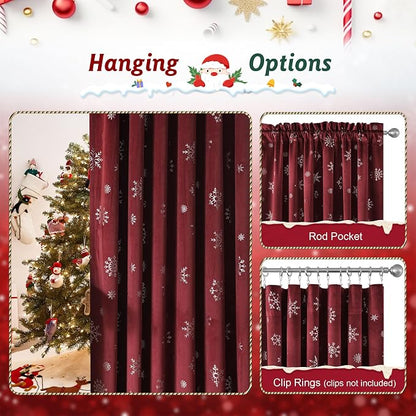 Beauoop Christmas Red Velvet Curtain - Image 5