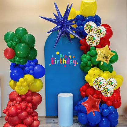 Red Yellow Green Blue Balloon Arch Kit 123Pcs Rainbow Balloons Garland - Image 3