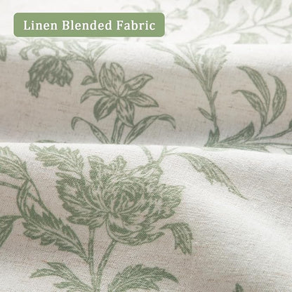 Sage Green Boho Floral 100% Blackout Curtains 84 Inch 2 Panels | Farmhouse - Image 5