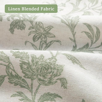 Sage Green Boho Floral 100% Blackout Curtains 72 Inch 2 Panels | Farmhouse - Image 4