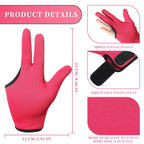 Geyoga 2 Pcs Heat Resistant Gloves for Hair Styling 3 Finger Barber Gloves Reusable Curling Wand Heat Protector for Hair Dye(Rose Red)