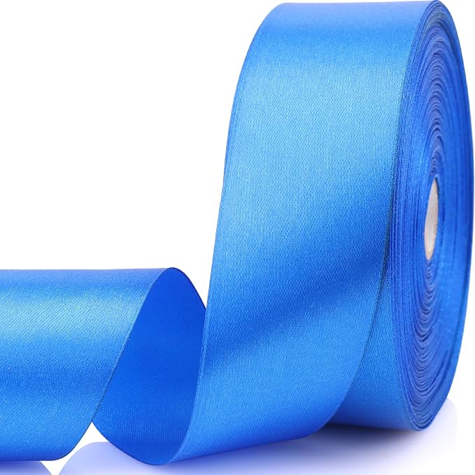 1-1/2 Inch 60 Yards Blue Solid Satin Ribbon by Unknown