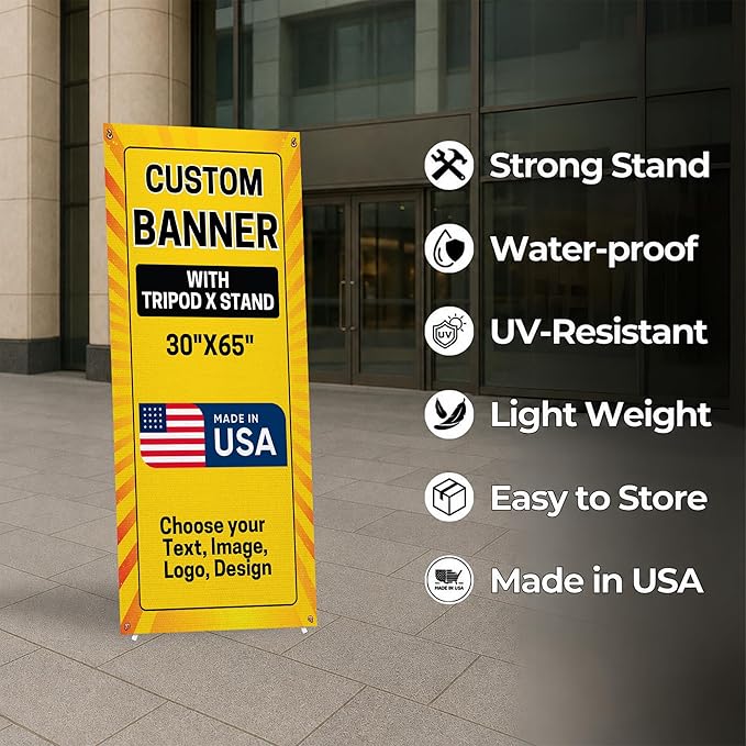 DC Custom X Banner Stand business banners and signs customize made in USA | - Image 6