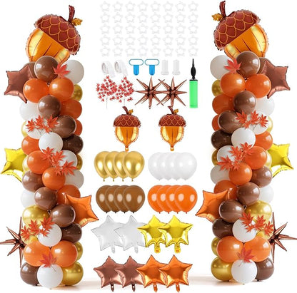 2 Set Adjustable Fall Balloon Column Stand Kit Thanksgiving Balloon Arch by EYNDYN