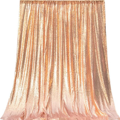 JYFLZQ Rose Gold Sequin Backdrop Curtains 10ft x 10ft 1 Panel Glitter Photo - Image 4
