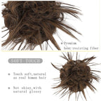 HMD Tousled Updo Messy Bun Hair Piece Hair Extension Ponytail With Elastic Rubber Band Updo Bun Synthetic Hairpieces for Women