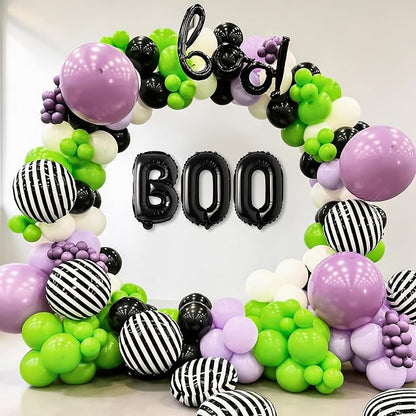 Black and White Striped Balloons, 12 Pack 18 Inch Round Foil Balloons | - Image 2