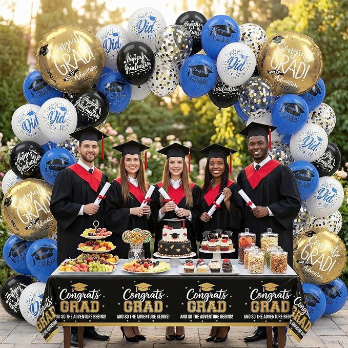 HILAVO Blue and Black Graduation Balloons 2026 Graduation Decoration 18 In Grad - Image 5