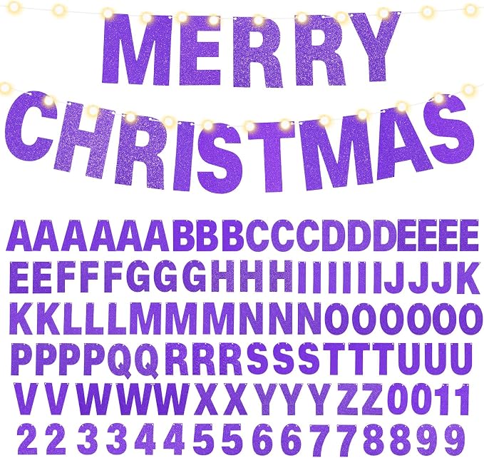 TaoBary 112 Pcs DIY Letter Kit Glitter Customizable Banner Letters Include 107 - Image 8