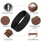 3PCS Workout Headbands for Women - Non Slip Gym Headband for Women, Fabric Elastic Sweat Band Pack, 3 Colors Stretchy Headbands for Yoga Running Sports, Fashion Accessories(Black White Brown)