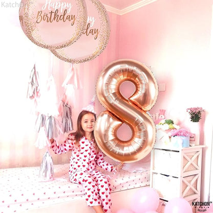 KatchOn Rose Gold 8 Balloon Number 40 Inch, Number 8 Balloon | 8th Birthday - Image 7