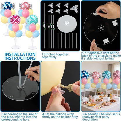 4 Sets Pastel Sweet Candy Theme Party Balloons Stand Kit - Image 3