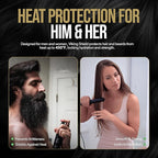 Beard & Hair Heat Protectant Spray - Viking Shield Beard Spray for Men, Protects Hair from Heat Damage of Straightener and Styling - Argan Oil Thermal Protector Spray - Protect Up To 450º F - 4 Fl Oz