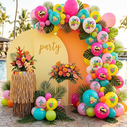 FunHot Tropical Balloons, 12 Inch Colorful Aloha Hawaiian Helium Latex Balloons - Image 6