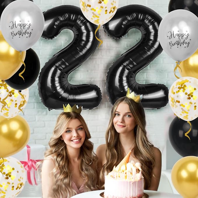 22nd Birthday Decorations for Men, 40 inch 22 Balloon Numbers - Image 4