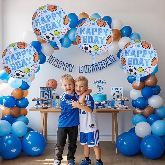 Sports Birthday Balloons Party Decorations, 18 Inch Inflatable HAPPY BDAY Mylar - Image 4