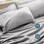 Bare Home Microfiber Bulk Pillow Cases - King Set of 4 - Cooling Pillowcases - Double Brushed - Light Grey Pillowcases 4 Pack - Easy Care (King - 4 Pack, Light Grey)