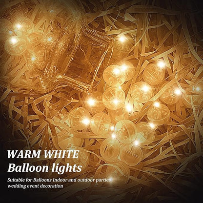 50pcs LED Warm White Balloon Lights, Round LED Mini Lights - Image 4