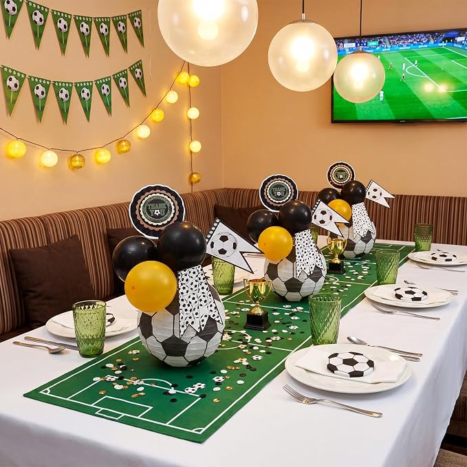 Sets of 6 Soccer Table Centerpiece Decorations 8 Inch Soccer Ball Paper - Image 4