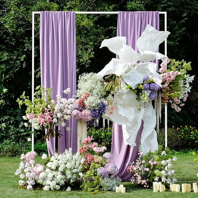 Asee'm 6.6FTx5.2FT White Wedding Arch Backdrop Stand Square Metal | Rectangular - Image 5