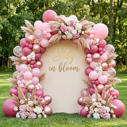 Dusty Rose Balloon Set, 60 Packs 12 Inch Retro Pink Metallic Chrome Rose Gold - Image 8
