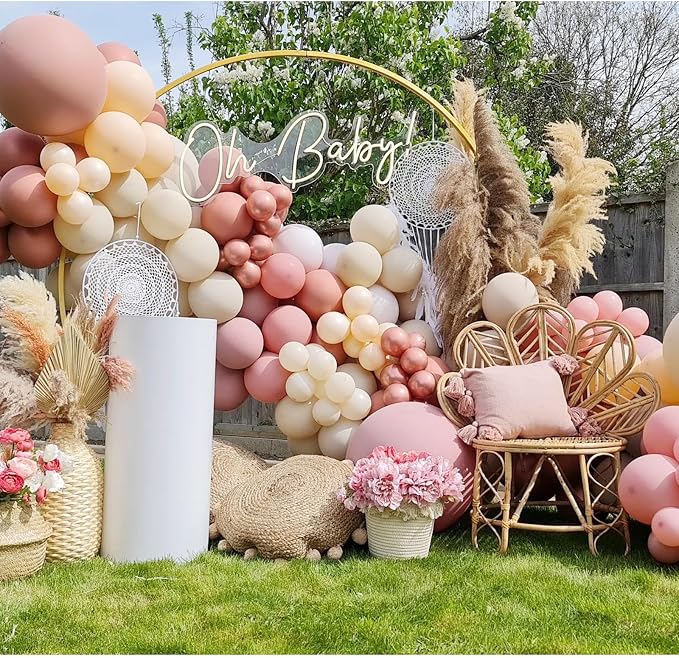 Boho Balloon Arch Kit 158pcs Dusty Rose Balloon Garland Dusty Pink Nude Brown by IHEPYQ
