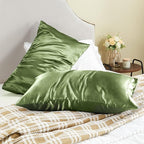 BEDELITE Satin Pillowcase for Hair and Skin, Super Soft and Cooling Similar to Silk Pillow Cases 2 Pack with Envelope Closure, Gift for Women Men(20"x26" Standard Size, Cedar Green)