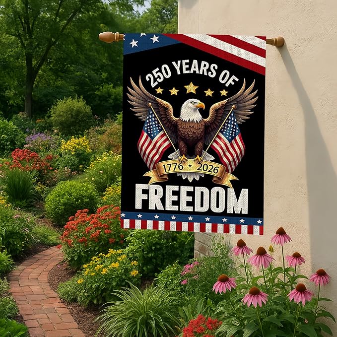 250 year anniversary Garden Flag, 250th birthday Freedom Patriotic Banner - Image 6
