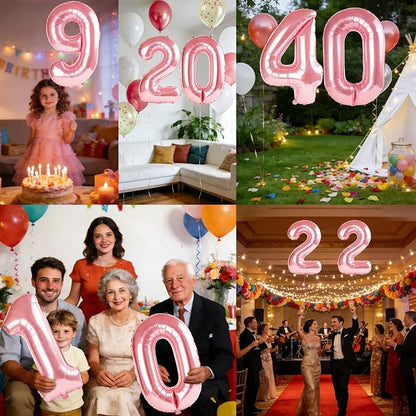 40 Inch Number 40 Balloons for 40th Birthday Party Decorations, 0-100 Jewelry - Image 7