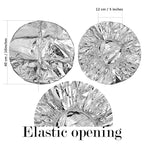 12 Pieces Deep Conditioning Caps Aluminum Foil Reusable Hair Processing Hair Coloring Shower Caps for Home Salon Use(16 Inch,Silvery)