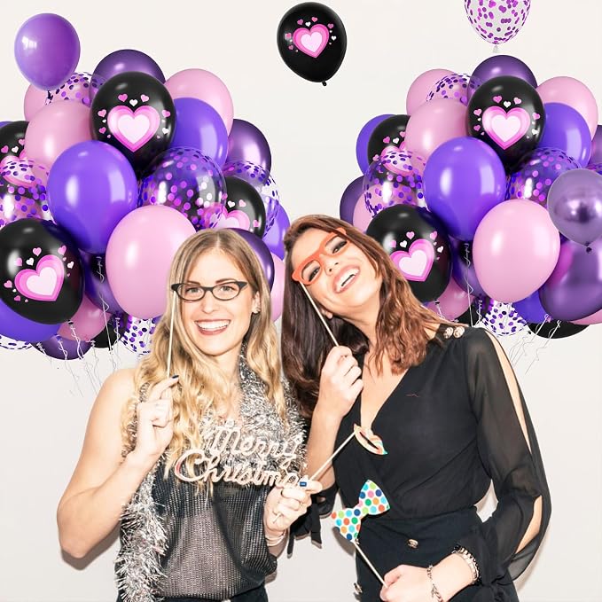 Pink Purple Black Balloons - Image 8