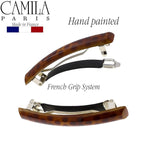 Camila Paris MP999 French Hair Barrette Clip for Girls, Polka Dots, Rubberized Metal Clasp Strong Hold Grip Hair Clips for Women, No Slip Durable and Styling Girls Hair Accessories, Made in France
