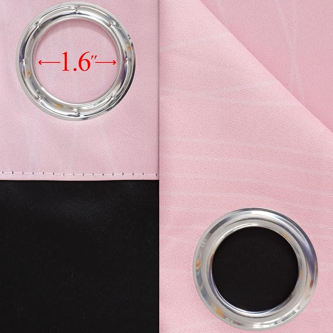Pink and Grey Blackout Curtains 54 inches Long, Ombre Full Room Darkening - Image 7
