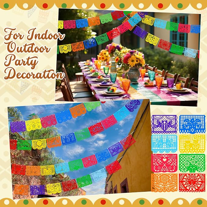 Boao 4 Packs 65.6 Feet Cinco De Mayo Party Decorations Mexican Banner Fiesta - Image 4