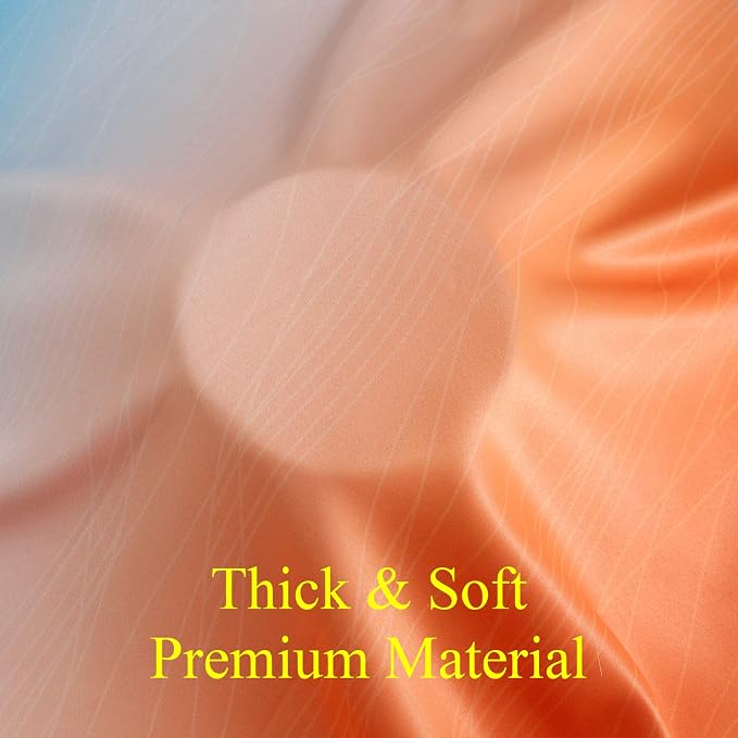 Ombre Orange and Blue Blackout Curtains 45 Inch Length 2 panels, Full Room - Image 8