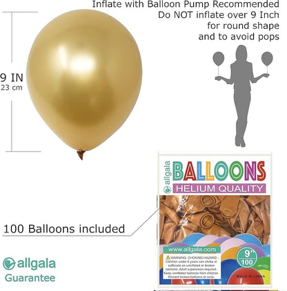 Allgala 100 Count 9 Inch Helium Grade Premium Latex Balloons - Image 2