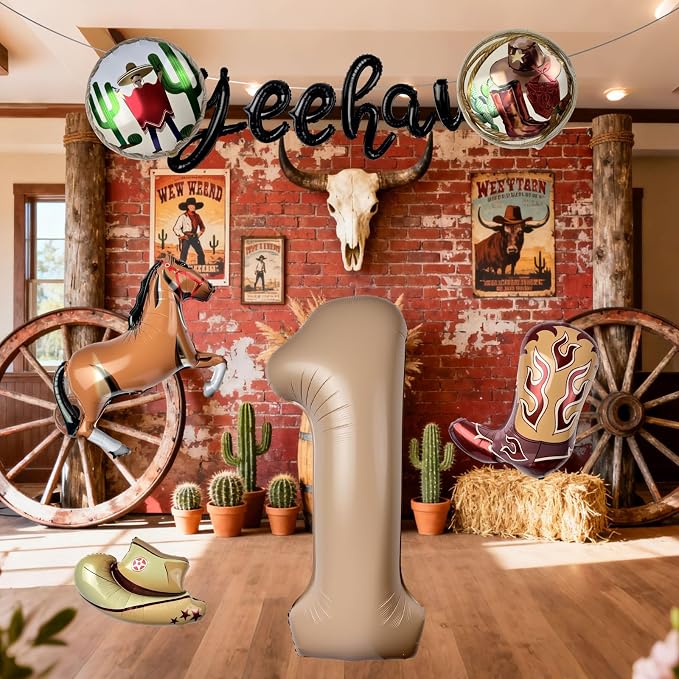 40 In Western Cowboy Balloons, My First Rodeo Birthday Decorations Boy | Wild - Image 4