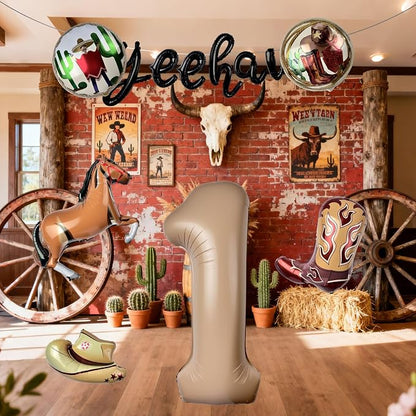 40 In Western Cowboy Balloons, My First Rodeo Birthday Decorations Boy | Wild - Image 4
