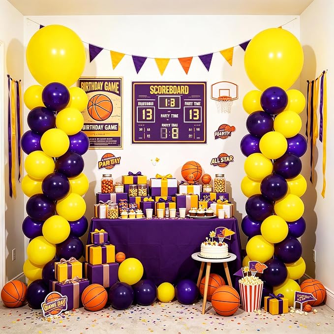2 Sets Purple Yellow Balloon Column Kit - Image 2