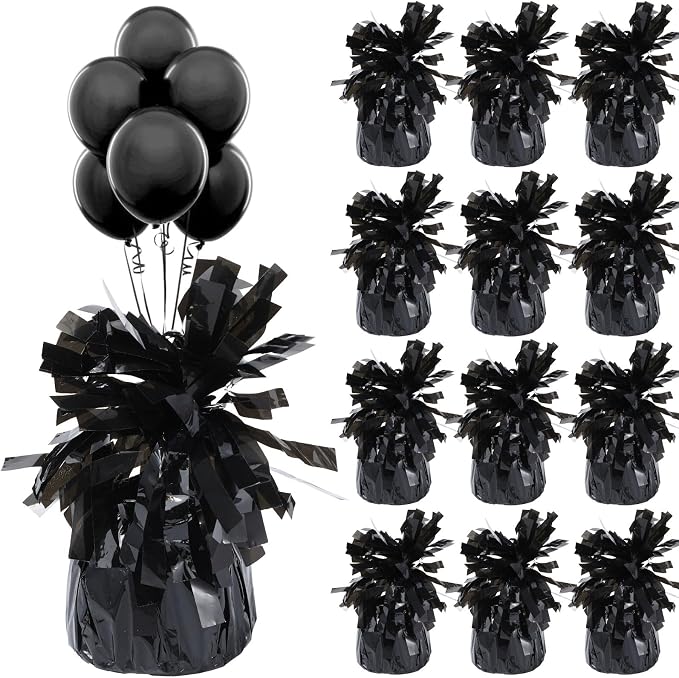 12 Pcs Balloon Weights Black Metallic Anchor Balloon Holder by Unknown